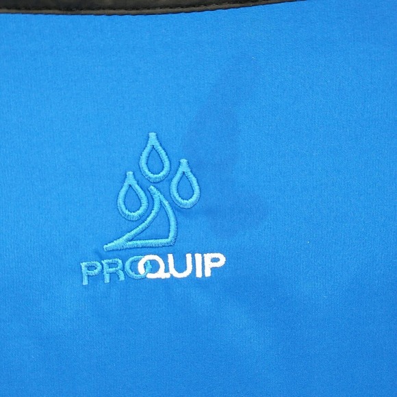 Proquip Men's Jacket Blue Black XL Silk Touch 1/4 Zip Mock Neck Long Sleeve Pull - Picture 7 of 15